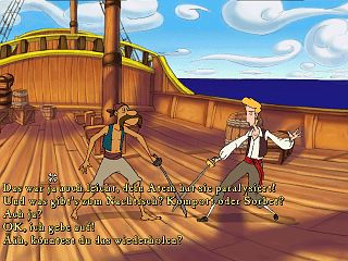 Guybrush fechtet mit einem Piraten