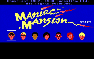 Titelscreen: Maniac Mansion